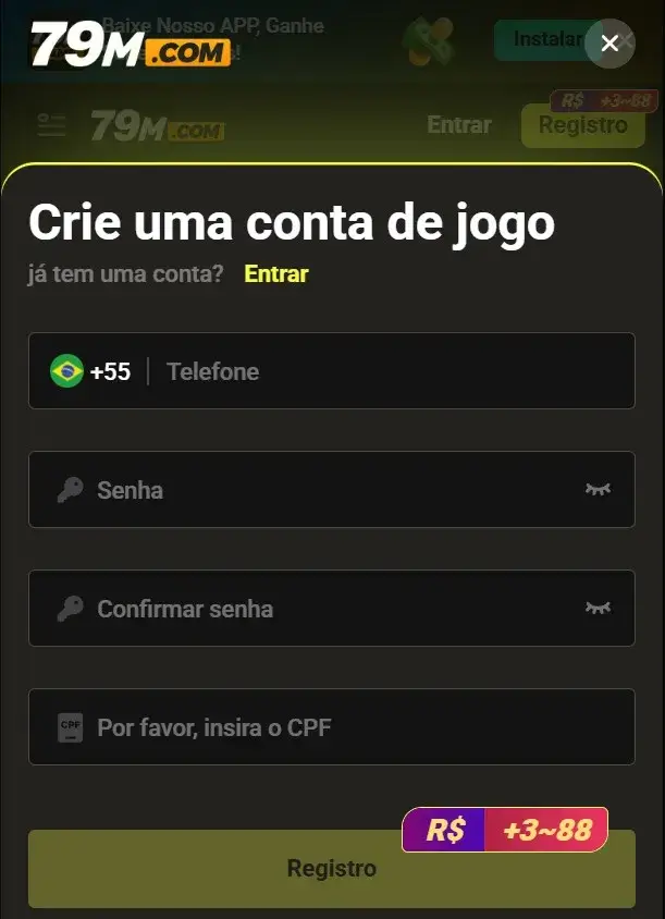 Como registrar uma conta